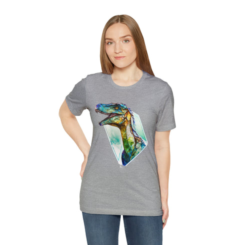 Stained Glass Velociraptor - Short Sleeve Tee